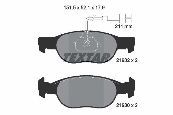 TEXTAR Brake pad set Article number: 2193201 cheaply