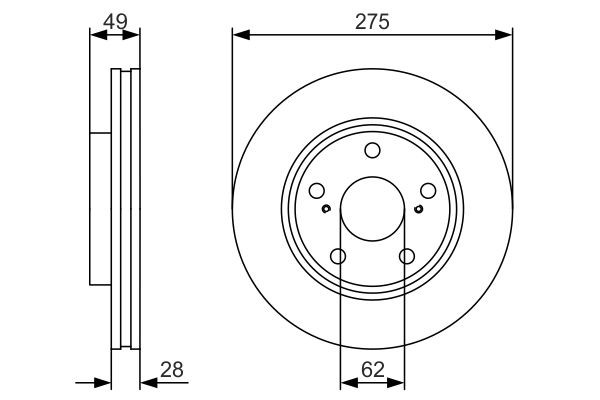 BOSCH Brake disc Article number: 0 986 479 R58 cheaply