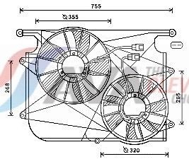 AVA COOLING SYSTEMS Fan, radiator Article number: OL7571 cheaply