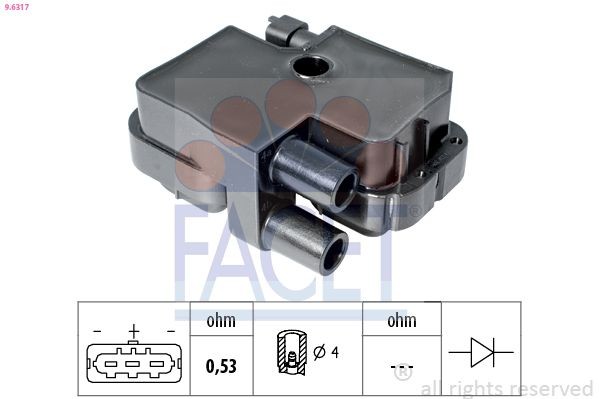 FACET HT.0507 Remondikomplekt, süütejagaja TRANSIT 2.0 78 HP Bensiin 1992