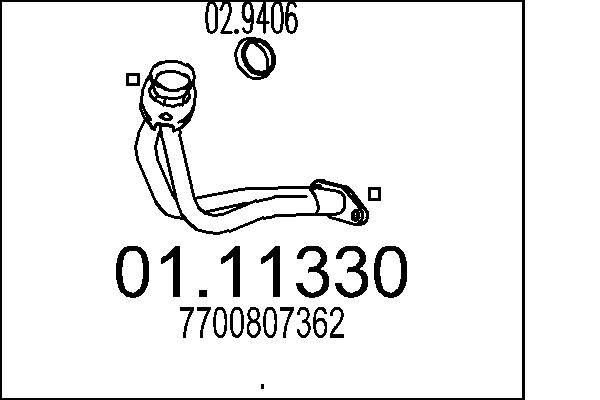 MTS Exhaust Pipe Article number: 01.11330 cheaply