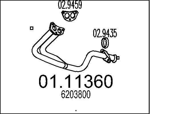 MTS Exhaust Pipe Article number: 01.11360 cheaply