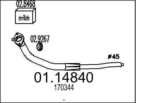 MTS Exhaust Pipe Article number: 01.14840 cheaply