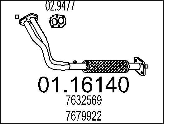 MTS Exhaust Pipe Article number: 01.16140 cheaply