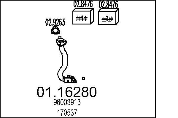 MTS Exhaust Pipe Article number: 01.16280 cheaply