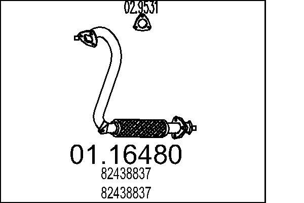 MTS Exhaust Pipe Article number: 01.16480 cheaply
