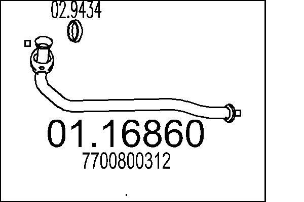 MTS Exhaust Pipe Article number: 01.16860 cheaply