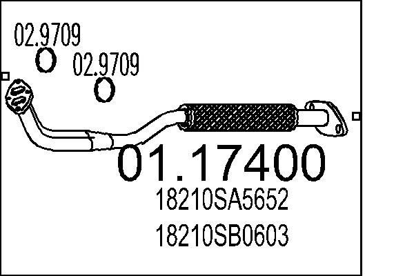 MTS Exhaust Pipe Article number: 01.17400 cheaply