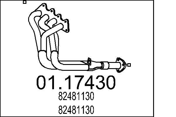 MTS Exhaust Pipe Article number: 01.17430 cheaply