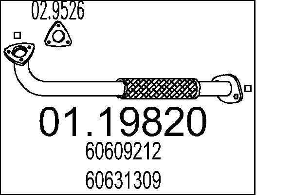 MTS Exhaust Pipe Article number: 01.19820 cheaply