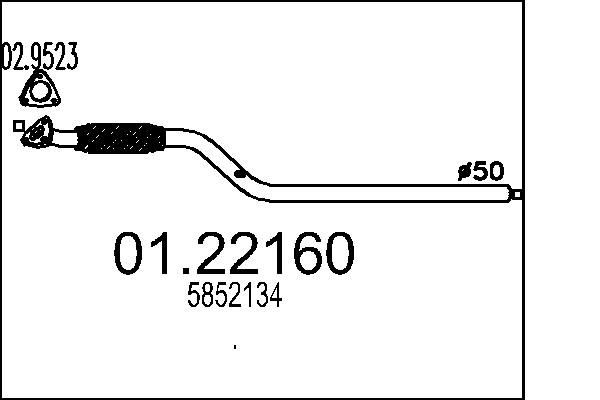 MTS Tuyau d'échappement UGS: 01.22160 à bon prix
