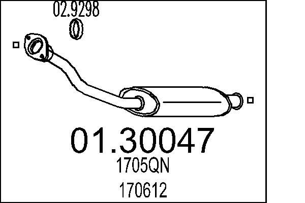 MTS Front Silencer Article number: 01.30047 cheaply