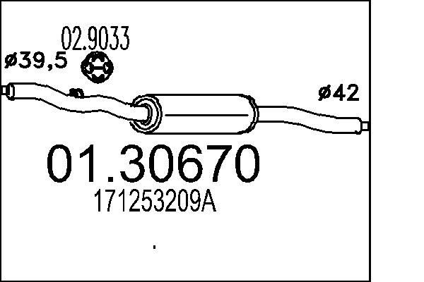 MTS Middle silencer Article number: 01.30670 cheaply