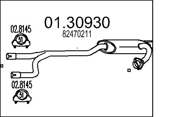 MTS Front Silencer Article number: 01.30930 cheaply