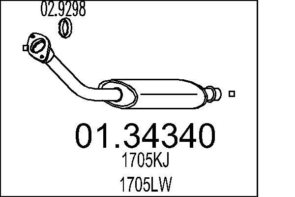 MTS Front Silencer Article number: 01.34340 cheaply