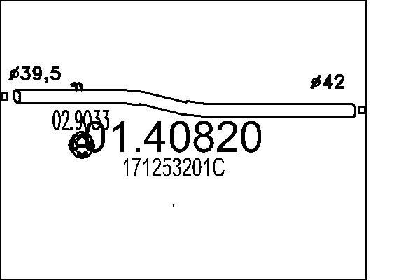 MTS Exhaust Pipe Article number: 01.40820 cheaply