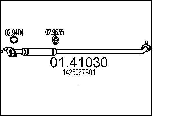 MTS Exhaust Pipe Article number: 01.41030 cheaply