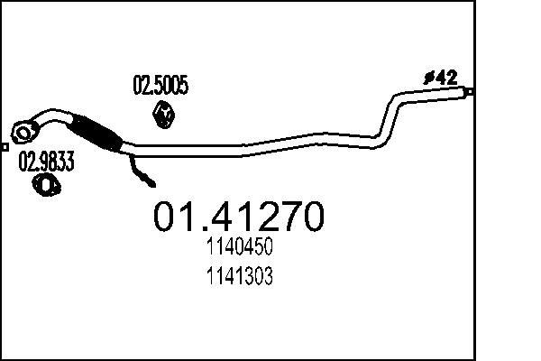MTS Exhaust Pipe Article number: 01.41270 cheaply