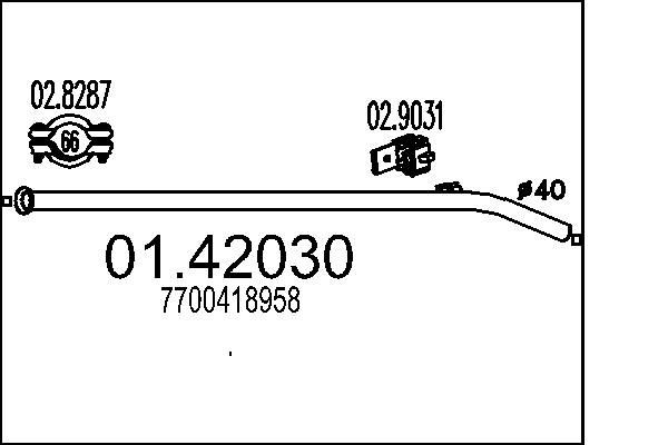 MTS Exhaust Pipe Article number: 01.42030 cheaply