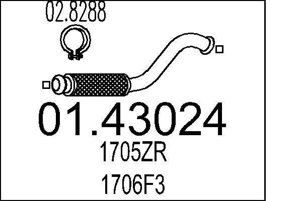 MTS Exhaust Pipe Article number: 01.43024 cheaply