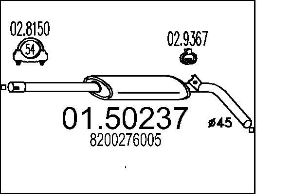 MTS Middle silencer Article number: 01.50237 cheaply