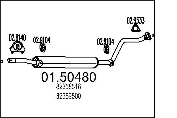 MTS Middle silencer Article number: 01.50480 cheaply