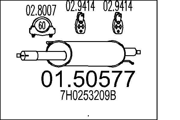 MTS Middle silencer Article number: 01.50577 cheaply
