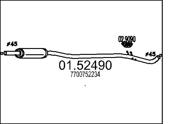 MTS Middle silencer Article number: 01.52490 cheaply