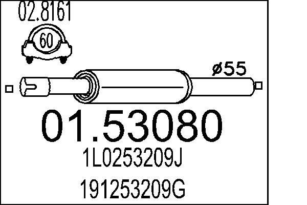 MTS Front Silencer Article number: 01.53080 cheaply