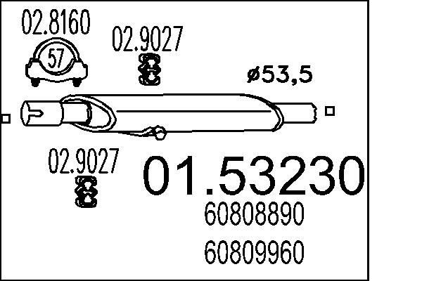 MTS Front Silencer Article number: 01.53230 cheaply