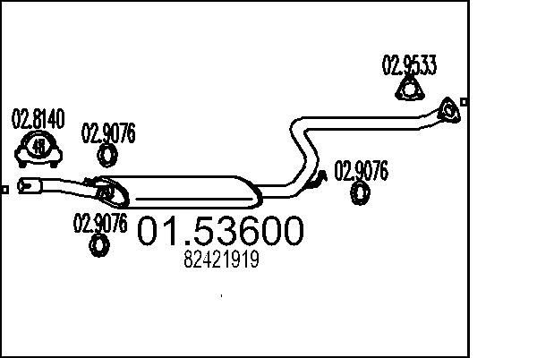 MTS Middle silencer Article number: 01.53600 cheaply