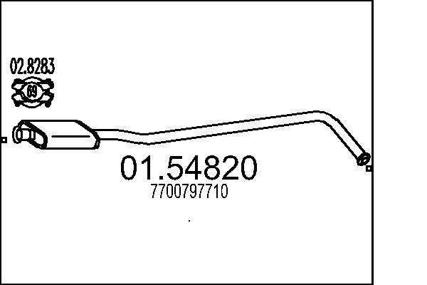 MTS Middle silencer Article number: 01.54820 cheaply
