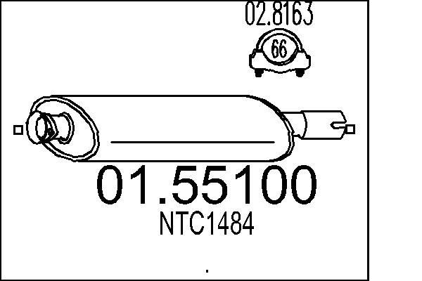 MTS Middle silencer Article number: 01.55100 cheaply