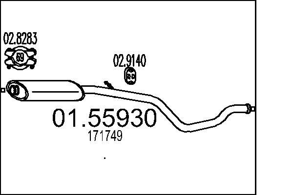 MTS Middle silencer Article number: 01.55930 cheaply