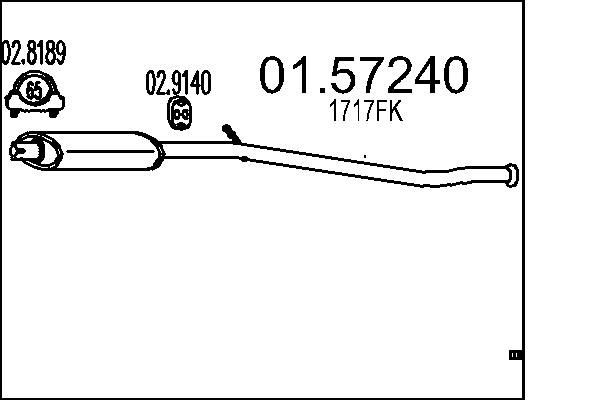 MTS Middle silencer Article number: 01.57240 cheaply