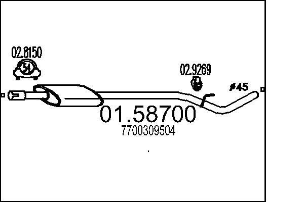 MTS Middle silencer Article number: 01.58700 cheaply