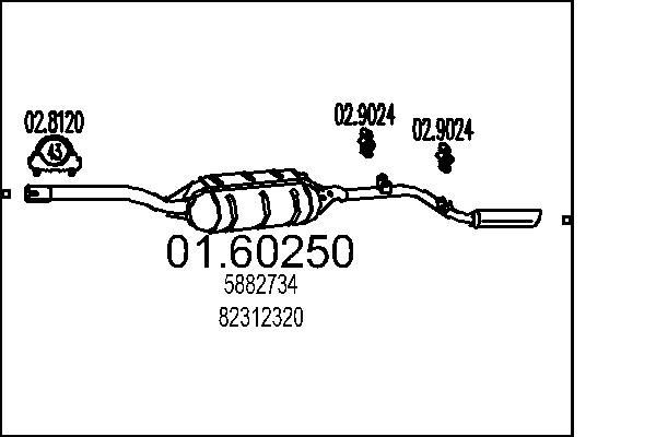 MTS Rear silencer Article number: 01.60250 cheaply