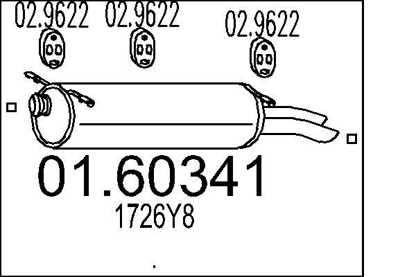 MTS Rear silencer Article number: 01.60341 cheaply