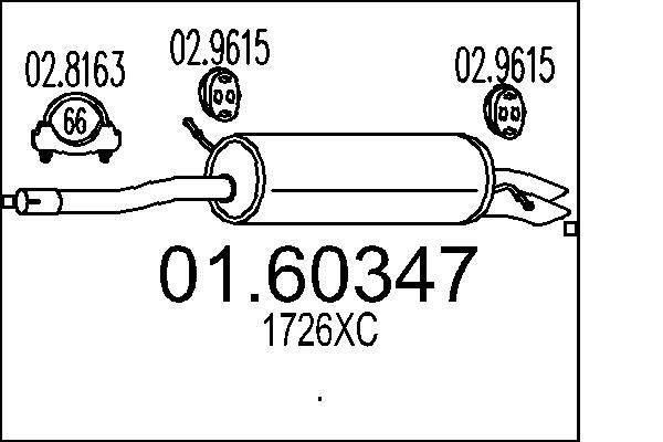 MTS Rear silencer Article number: 01.60347 cheaply