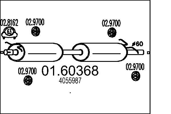 MTS Rear silencer Article number: 01.60368 cheaply