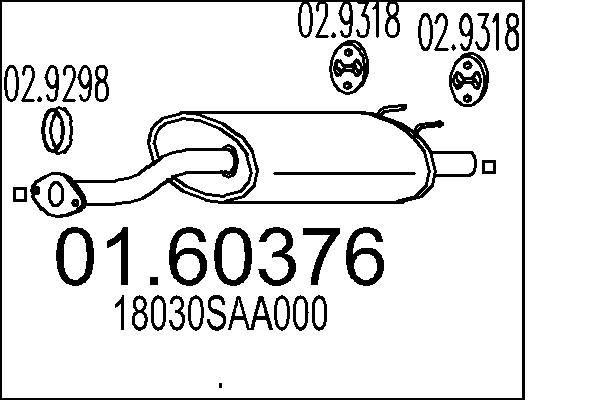 MTS Rear silencer Article number: 01.60376 cheaply
