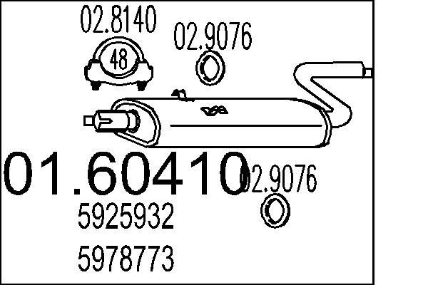 MTS Rear silencer Article number: 01.60410 cheaply