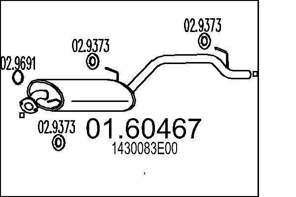 MTS Rear silencer Article number: 01.60467 cheaply