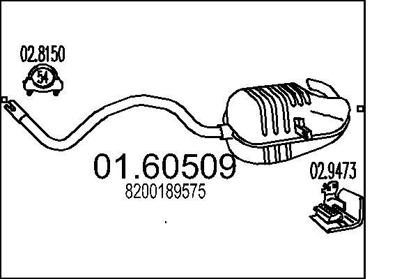 MTS Rear silencer Article number: 01.60509 cheaply