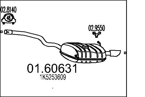 MTS Rear silencer Article number: 01.60631 cheaply