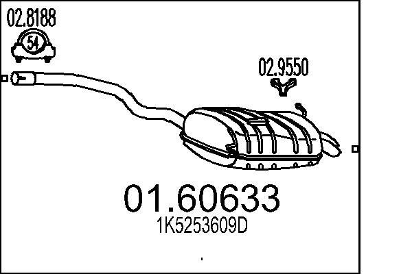 MTS Rear silencer Article number: 01.60633 cheaply