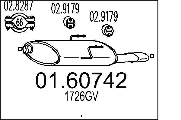 MTS Rear silencer Article number: 01.60742 cheaply