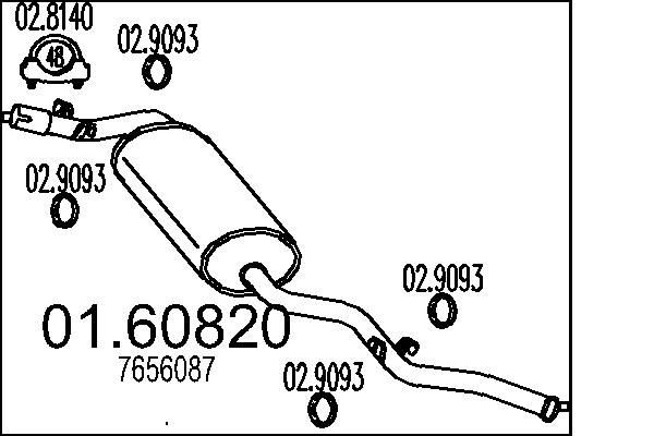 MTS Rear silencer Article number: 01.60820 cheaply
