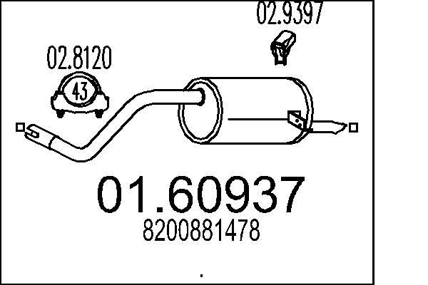 MTS Rear silencer Article number: 01.60937 cheaply