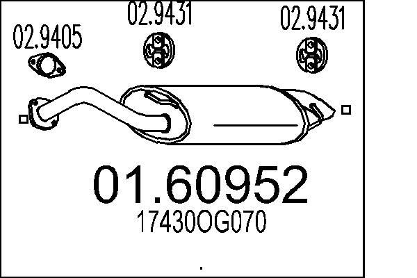 MTS Rear silencer Article number: 01.60952 cheaply